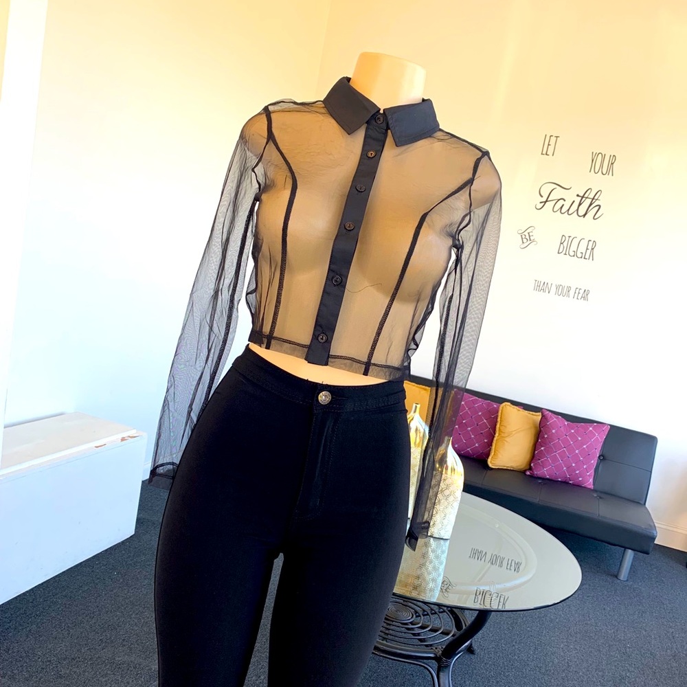 Mesh Button Up